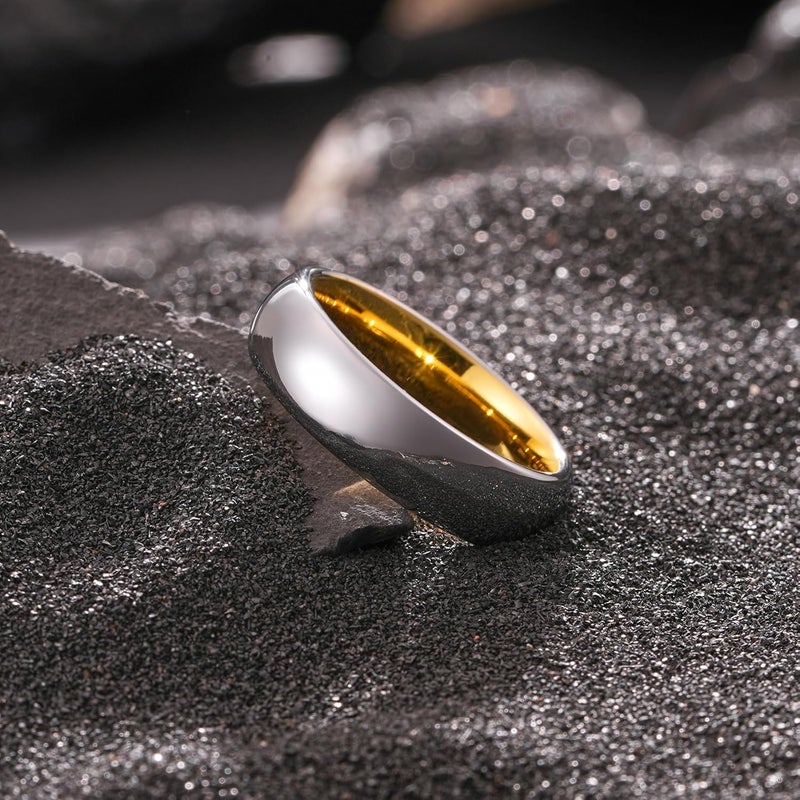 King Will Tungsten Carbide Wedding Band for Men Women Promise Rings for Couples Domed High Polish - Image 5